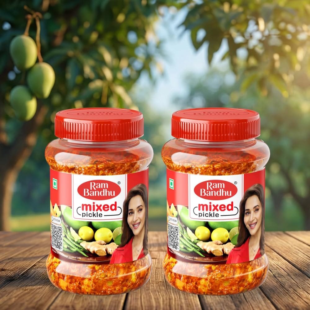Ram Bandhu Mixed Pickle | Ready to Eat | 200gm | Pack of 2 | Hand-Picked Ingredients | Mixed Pickle delivers traditional Indian flavours with a perfect blend of spices that enhances every meal