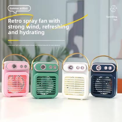 USB Rechargeable Cooling Fan with Mist Spray | Portable Air Cooler Fan