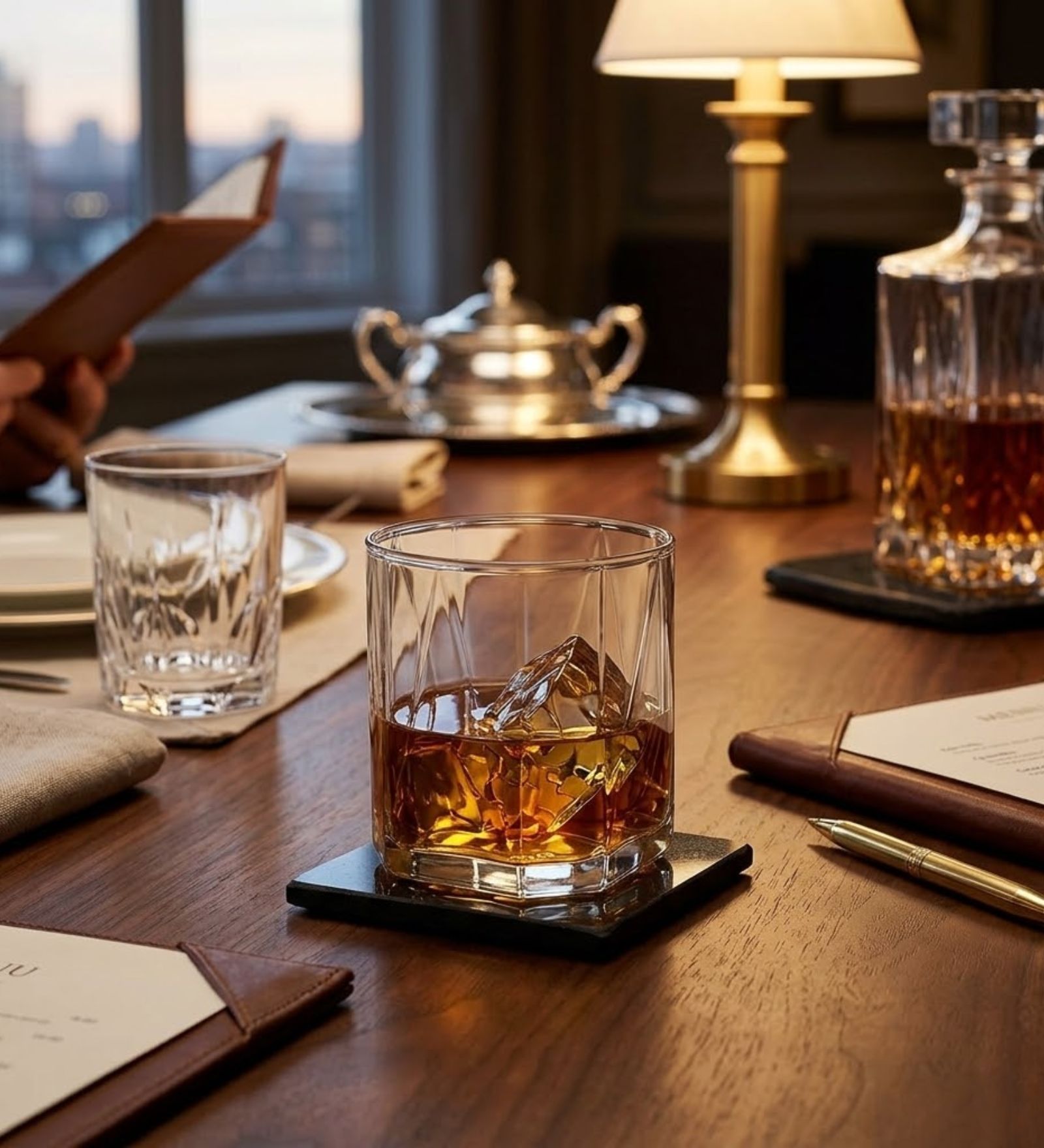 Ocean Pyramid 370 ml Whisky Glass Set of 6 | Premium Transparent Tumbler Glasses for Whisky, Scotch, Bourbon, Cocktails & Juice | Durable Crystal Clear Drinking Glasses for Home Bar & Parties