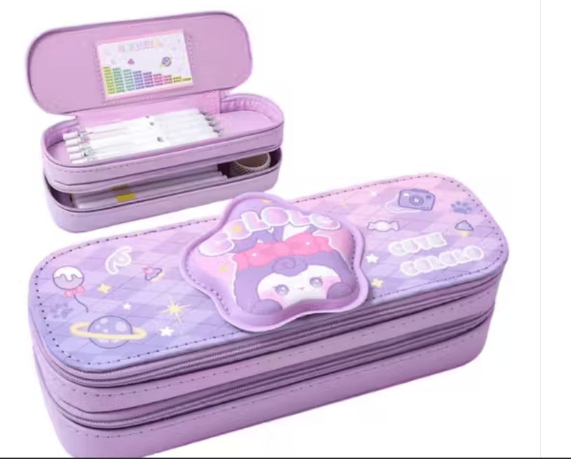 Cartoon Theme 3D Pencil Case for Kids – Multipurpose Zipper Pencil Pouch