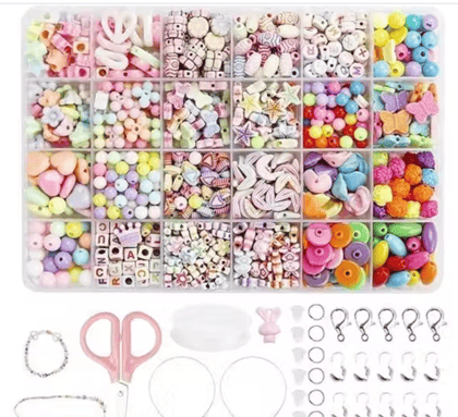 DIY Beads Jewelry Making Kit for Kids – Bracelet, Necklace, Hairband & Ring Craft Set