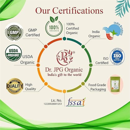 Dr. JPG Organic Natural Harsingar Leaves Powder 200g / Parijaat Powder/ISO & GMP Certiffied.