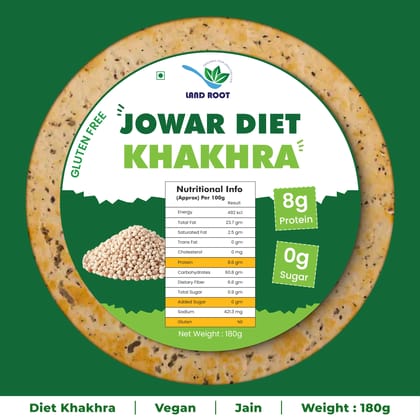 Land root -Jowar Diet Khakhra Gluten Free Land root -Jowar Diet Khakhra Gluten Free