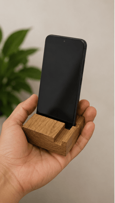 Natural Teak Wooden Mobile Stand Natural Teak Wooden Mobile Stand