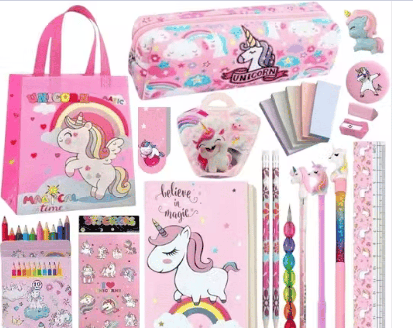 Unicorn School Stationery Gift Set – 15 Pcs Combo Pack for Girls