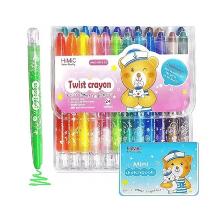 24-Piece Twist Crayons Coloring Set for Kids – Multicolor Art & Craft Kit