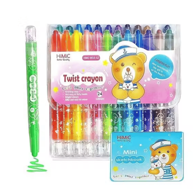24-Piece Twist Crayons Coloring Set for Kids – Multicolor Art & Craft Kit