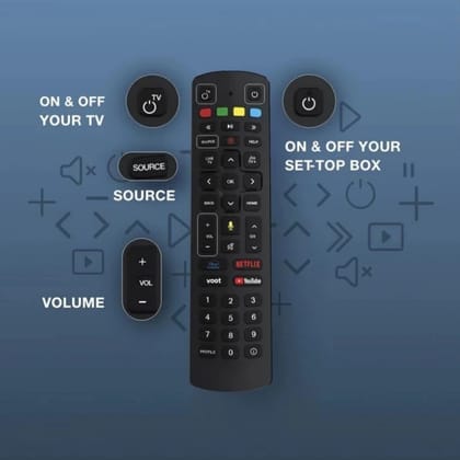 Jio Original & Genuine Remote for Fiber Set-Top Box (Without Voice Command) | Original Remote Control & Genuine Remote for Joi | 43-Key Universal Replacement | Easy Pairing