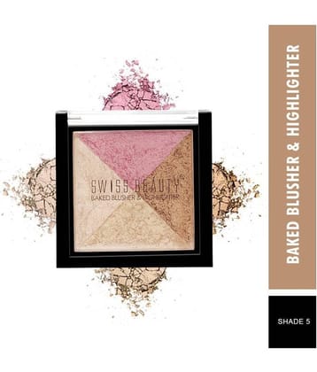 Swiss Beauty Baked Blusher & Highlighter (Shade-05), 7gm