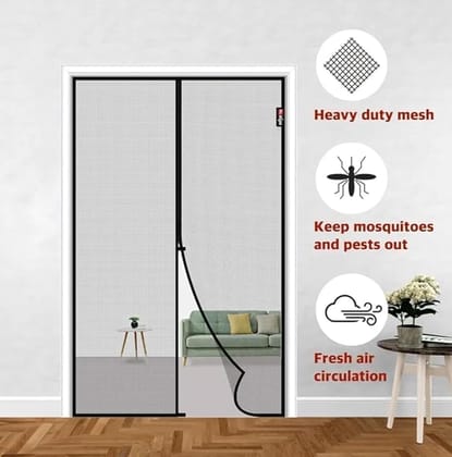 Mosquito Protection Door Net, Fine Mesh Magnetic Screen Curtain for Living Room, Balcony and Bedroom Doors