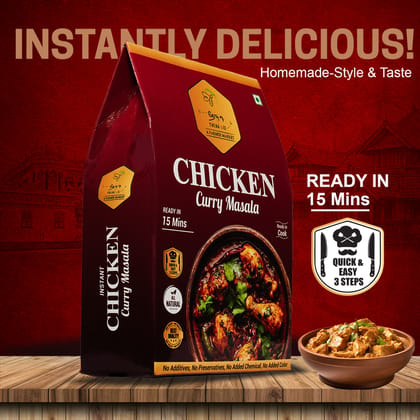 Thean Ee Instant Curry Masala Combo Pack | Chicken Curry + Fish Curry + Mint Chicken Masala | 100g Each (Pack of 3) | Ready in 15 Mins | No Preservatives | Homemade Style Taste