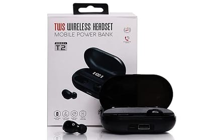 Rechargeable Bluetooth Earbuds with Intelligent LED Display and Compact Portable Power Bank