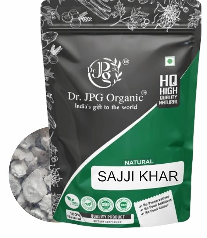 Dr. JPG Organic Herbals  Sajji khar | Sajji khar papad | 200g | ISO & GMP Certified.