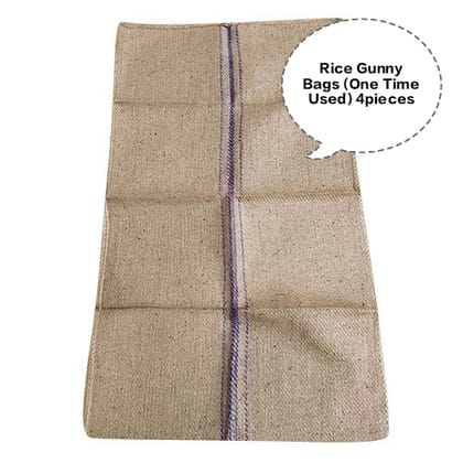 Rice Gunny Bag, Jute Rice Bag, Gunny Sack, Jute Storage Bag, Grain Storage Bag  (One Time Used) 4pieces