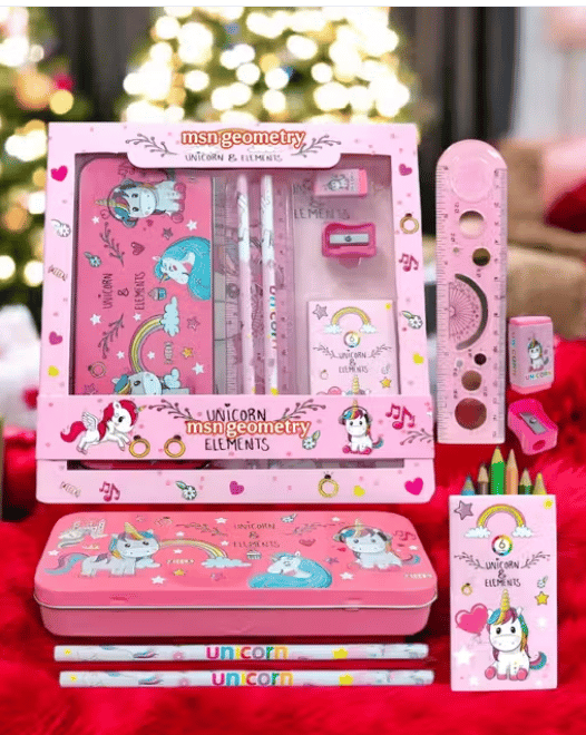 Geometry Box for Kids – Girls Pencil Box, Stationery Gift Set & School Geometry Instrument Kit