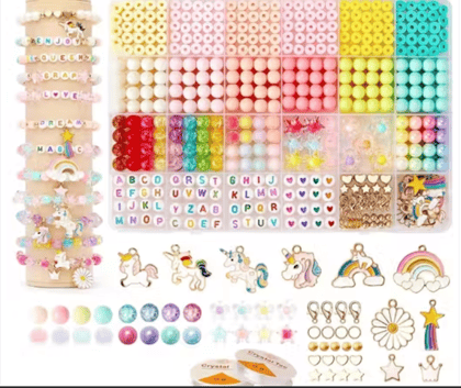 DIY Jewelry Making Kit for Kids – Beads, Charms & Accessories Craft Set for Bracelets, Necklaces and Rings