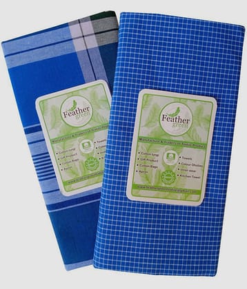 Feather Green - Multi Cotton Men's Lungi ( Pack of 2 )