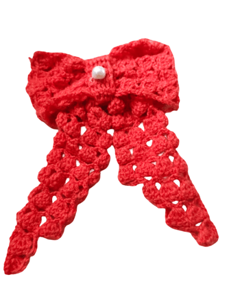 Handmade Crochet Lace Bow Brooch / Decorative Bow Applique