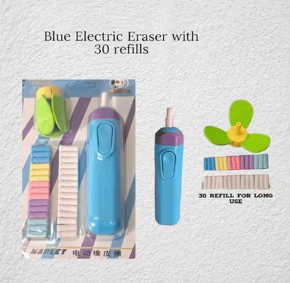 Electric Eraser with 30 Refills – Mini Automatic Eraser for Sketching, Drawing & Writing