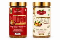 LEZZIVO Taste Enhancer Combo (200g) | All In One Masala + Chaat Masala | 2 Jars x 100g