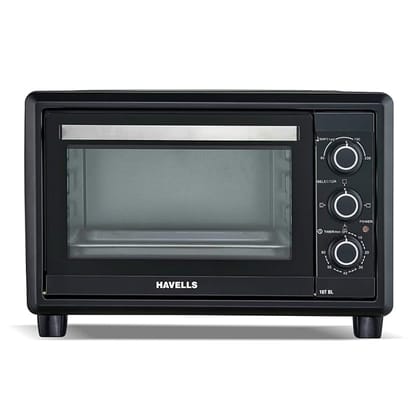 Havells OTG 16T BL - 16 Litre | Toughened Double Glass Door | 60 min timer | 6 Heating Modes | 4 Skewer Rods |Baking Tray | 2-year warranty | 1200 Watt (Black)
