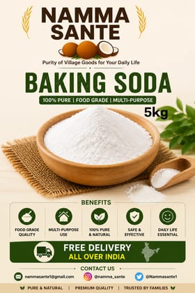 Baking Soda, Sodium Bicarbonate, Cooking Soda, Meetha Soda, Food Grade Baking Soda 5kg