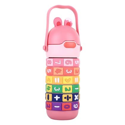 Stainless Steel Sipper Bottles Interactive Rotating Math Puzzle 500ml