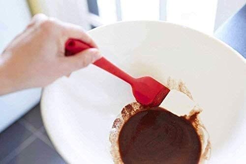Femora Premium Silicone Spatula, Baking Spoon for Non Stick Cookware Heat Resistant Cake Spatula,11 Inch (Red)