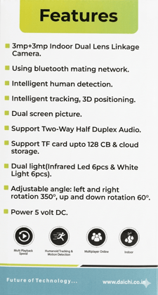  Drishti 3MP Indoor Dual Lens WiFi Baby Camera with Motion Detection