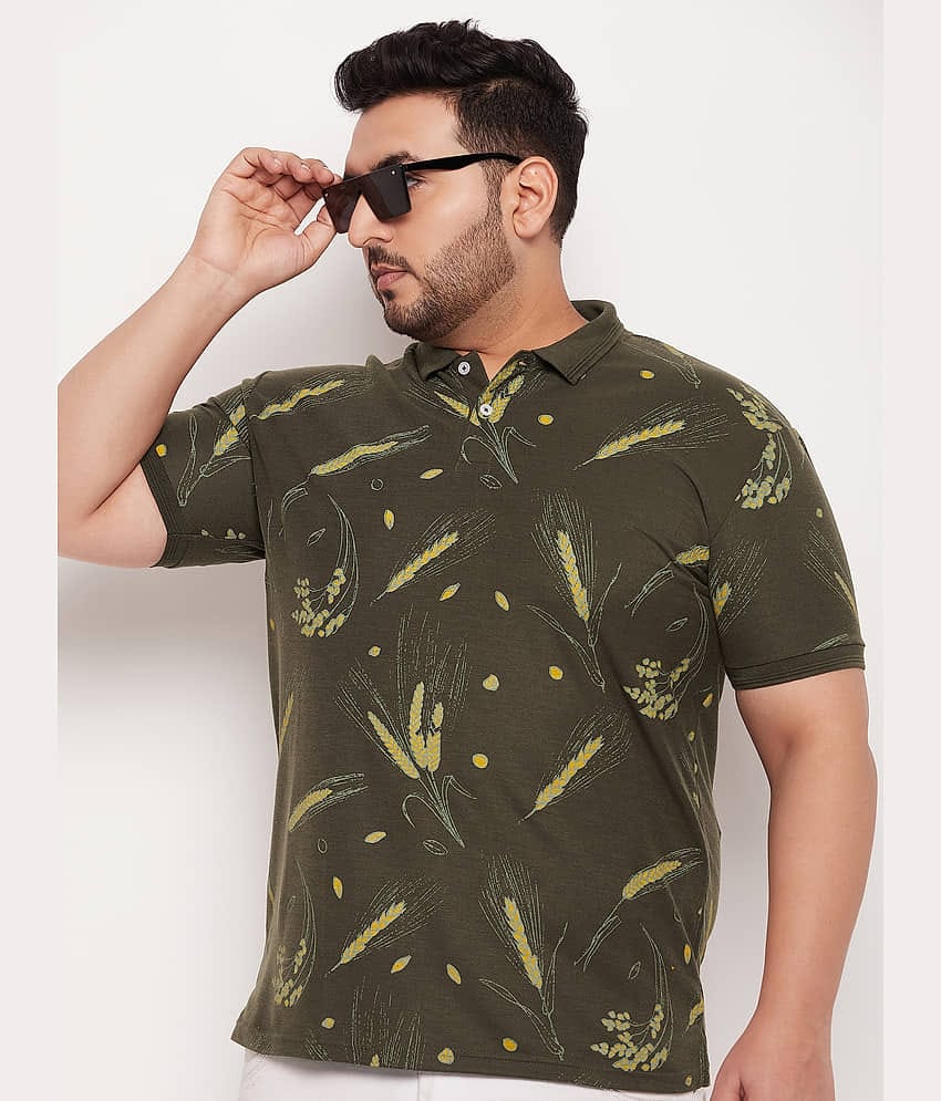 GET GOLF - Olive Cotton Blend Regular Fit Men's Polo T Shirt ( Pack of 1 )