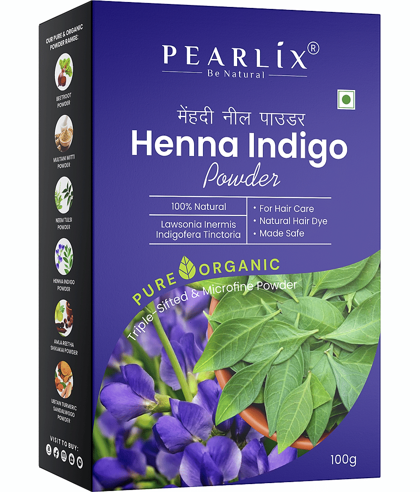 PEARLIX Henna Indigo Powder Organic Semi Permanent Hair Color 1 g Henna