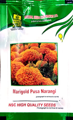 NSC Marigold Variety - Pusa Narangi Truthfully Labelled (TL) Seed 20 GM (2 Pkts of 10 GM Each)
