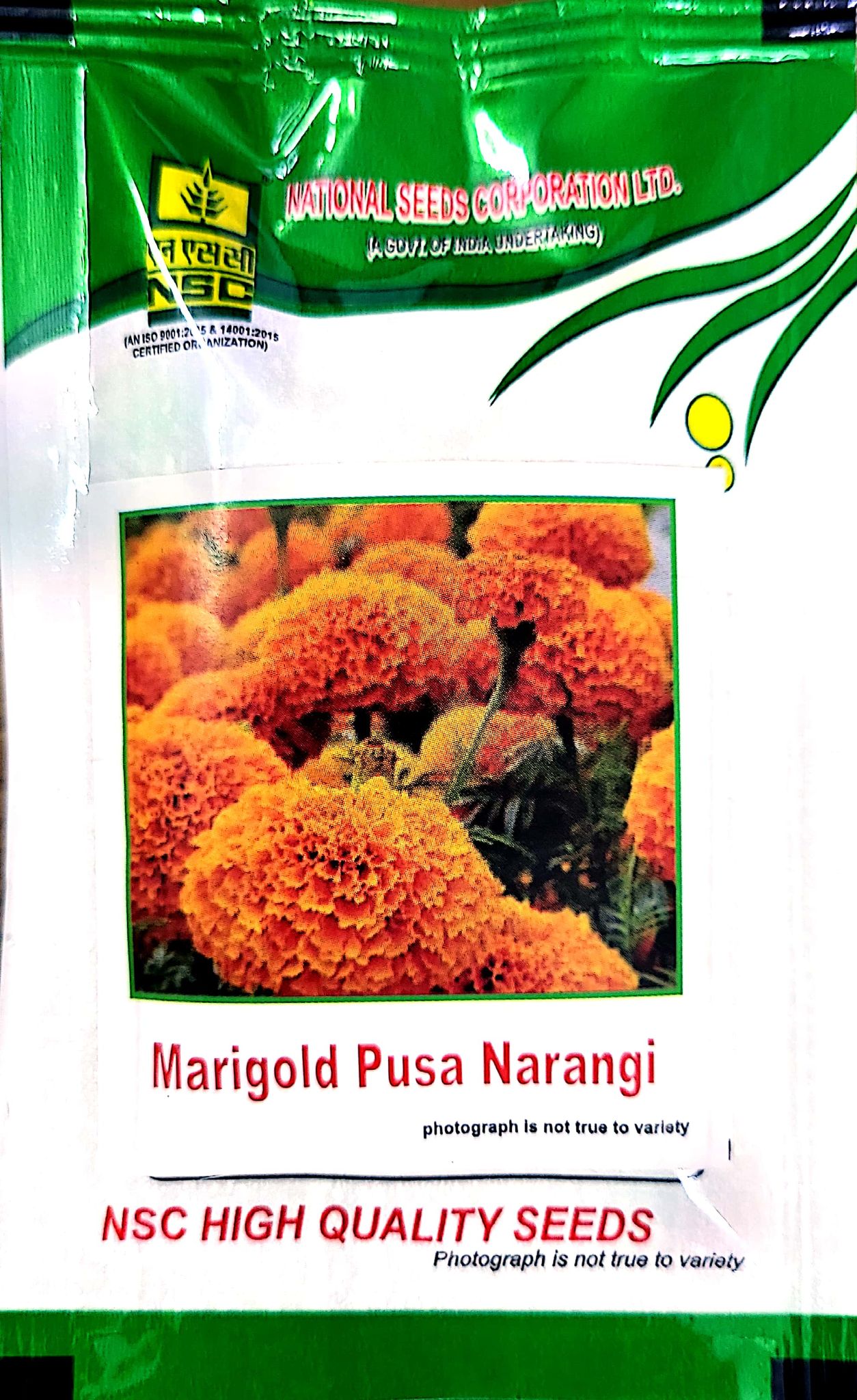 NSC Marigold Variety - Pusa Narangi Truthfully Labelled (TL) Seed 20 GM (2 Pkts of 10 GM Each)