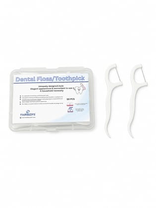 3-in-1 Dental Floss Picks & Toothpicks Set – Teeth Cleaning Tools for Fresh Breath & Healthy Gums, 50 Count (White) 