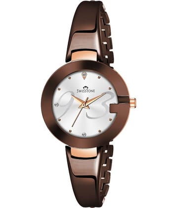 Swisstone Brown Metal Analog Womens Watch