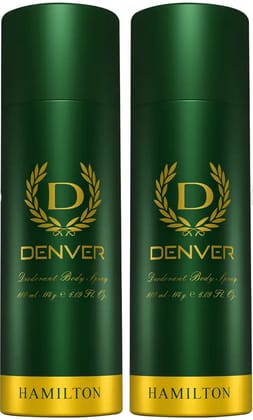 DENVER Hamilton Deo - 150ML Each (Pack of 2) | Long Lasting Deodorant Body Spray for Men