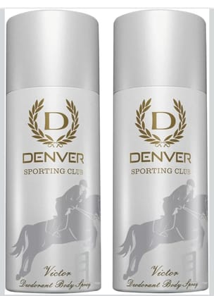 DENVER Victor Deodorant For Men -150ML Each, Pack of 2 | Long Lasting Deodorant Body Spray for Men