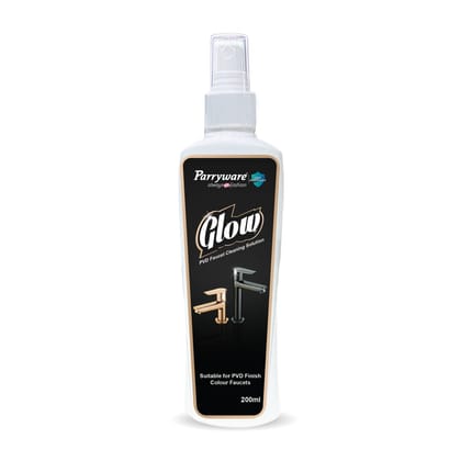 Parryware Glow PVD Faucet Cleaning Solution | Removes Spots, Deposits, Marks and Soap Scums Effectively | Ideal for Rose Gold / Gold / Matte & Shiny Black | Gives Shine To Dull Taps | 200ml | FCGL0202
