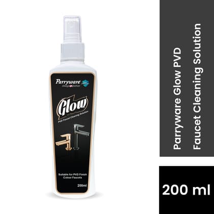 Parryware Glow PVD Faucet Cleaning Solution | Removes Spots, Deposits, Marks and Soap Scums Effectively | Ideal for Rose Gold / Gold / Matte & Shiny Black | Gives Shine To Dull Taps | 200ml | FCGL0202
