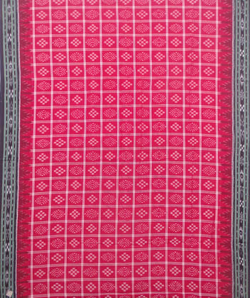 Red and black sambalpuri handloom cotton saree Red and black sambalpuri handloom cotton saree
