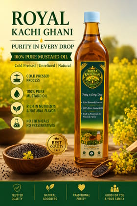  Royal Kachi Ghani Mustard Oil 1 Litre