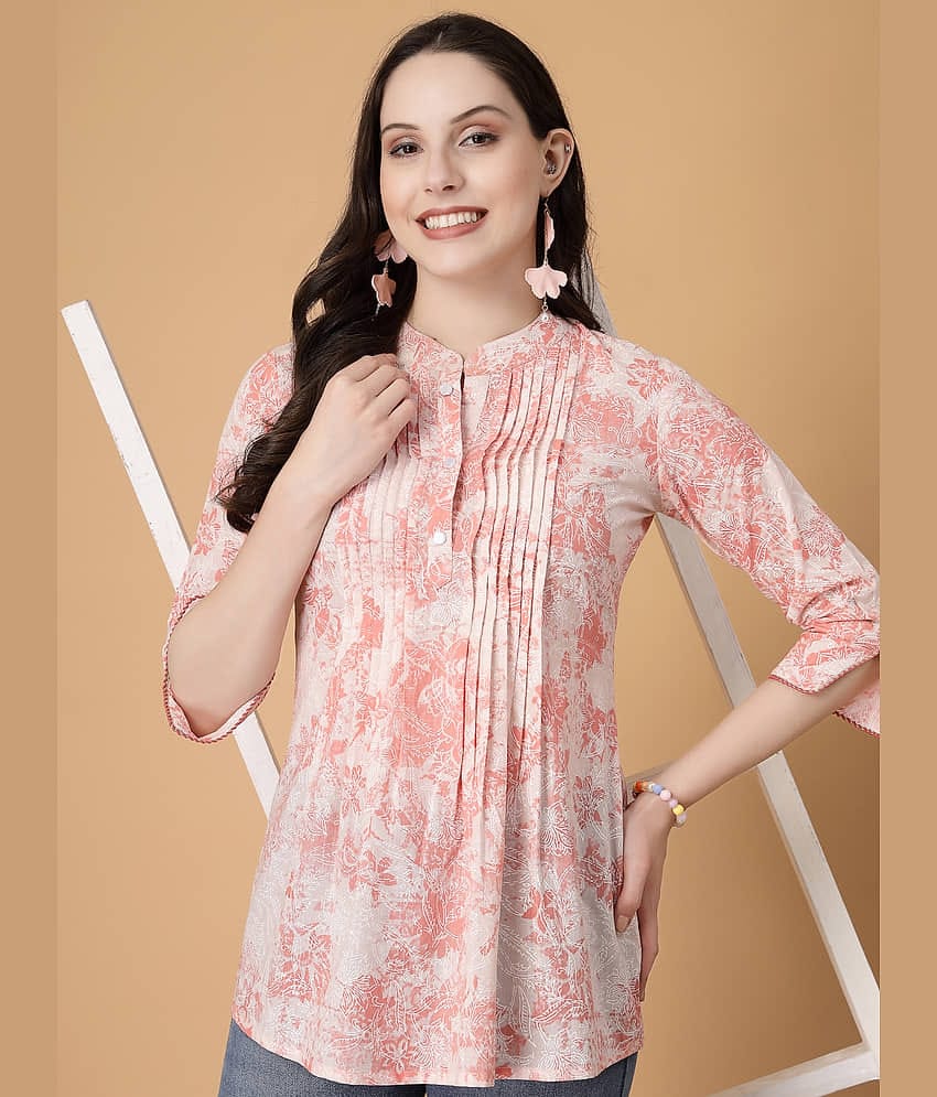 GOD BLESS Women's Cotton A-Line Top ( Peach )