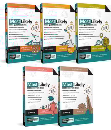 Gurukul by Oswal Most Likely CBSE Question Bank Class 9 Bundles (Set of 5) : Maths, Science, Social Science, English & Hindi A for Exam 2025