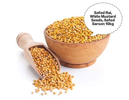 Safed Rai, White Mustard Seeds, Safed Sarson, White Rai Dana, Yellow Mustard Seeds 10kg