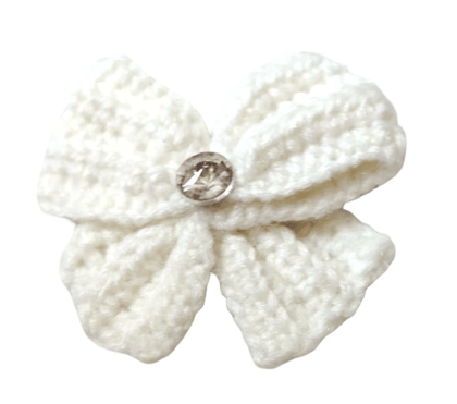 Handmade White Bow Hair Clip