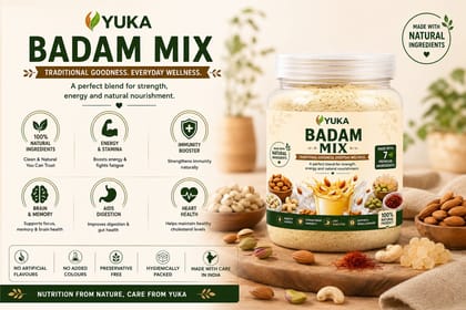 YUKA Badam Mix 100g | Almond, Pistachio & Cashew Health Drink Mix