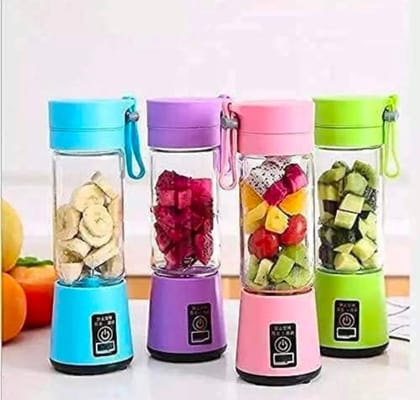 Portable 6-Blade USB Rechargeable Juicer Blender Mixer, Smoothie Maker with Built-In Bottle, Personal Fruit Juice Machine & Protein Shake Mixer for Homl &