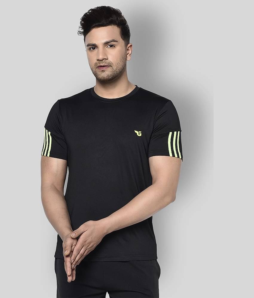 Glito - Black Polyester Regular Fit Men's Sports T-Shirt ( Pack of 1 )
