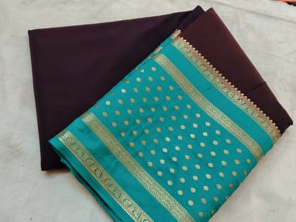 Premium Semi Mysore Silk Saree with Elegant Zari Border - Advika Silk Collection