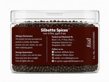 Silbatta Spices Whole Black Pepper | Kali Mirch